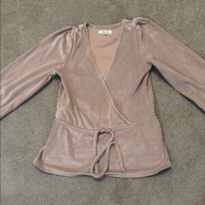 Madewell Mauve Wrap Top